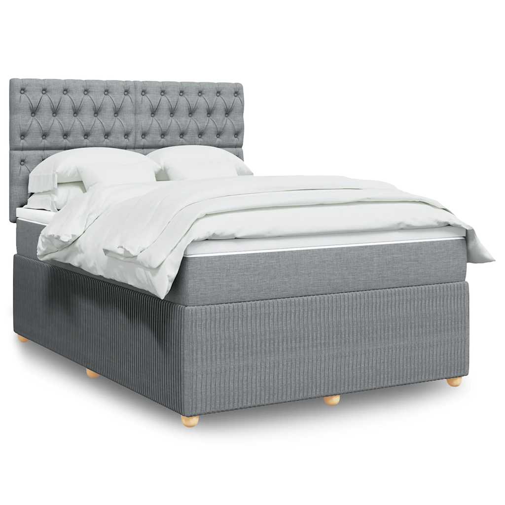 Giroletto a Molle con Materasso Grigio Chiaro 140x190cm Tessuto | homemem39