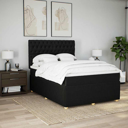 Giroletto a Molle con Materasso Nero 140x190 cm in Tessuto | homemem39