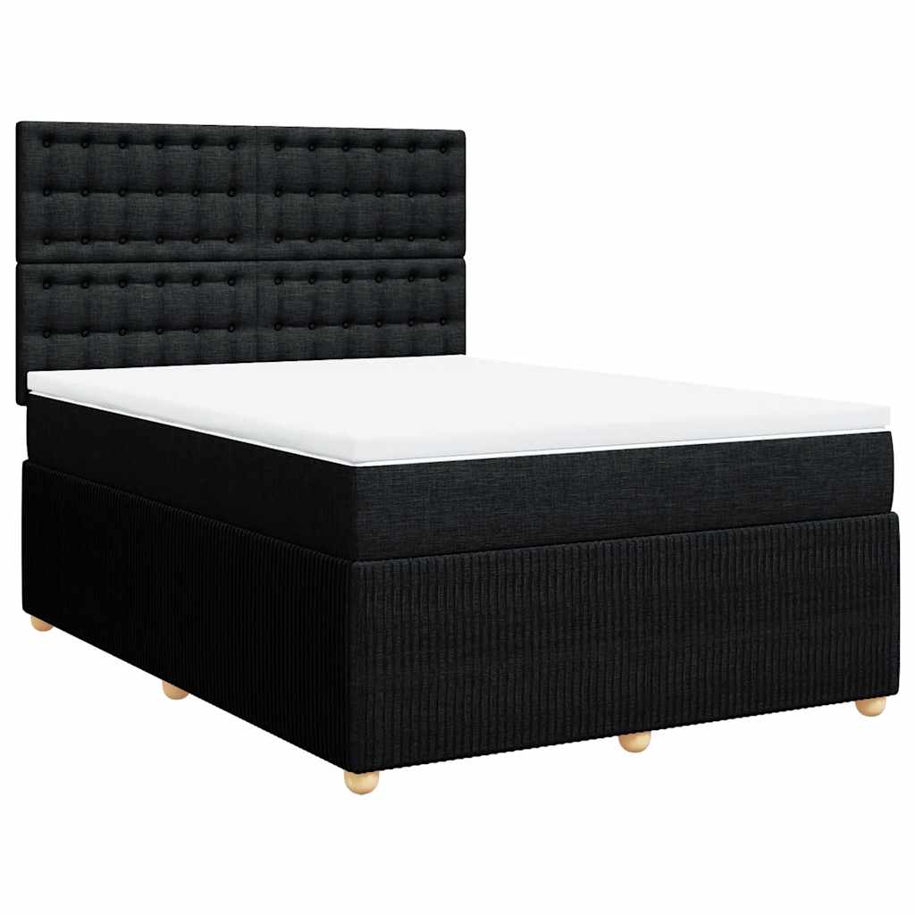 Giroletto a Molle con Materasso Nero 140x190 cm in Tessuto | homemem39