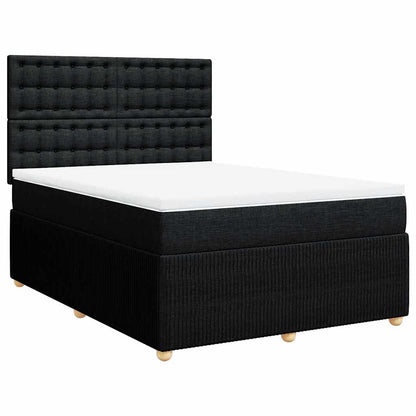 Giroletto a Molle con Materasso Nero 140x190 cm in Tessuto | homemem39