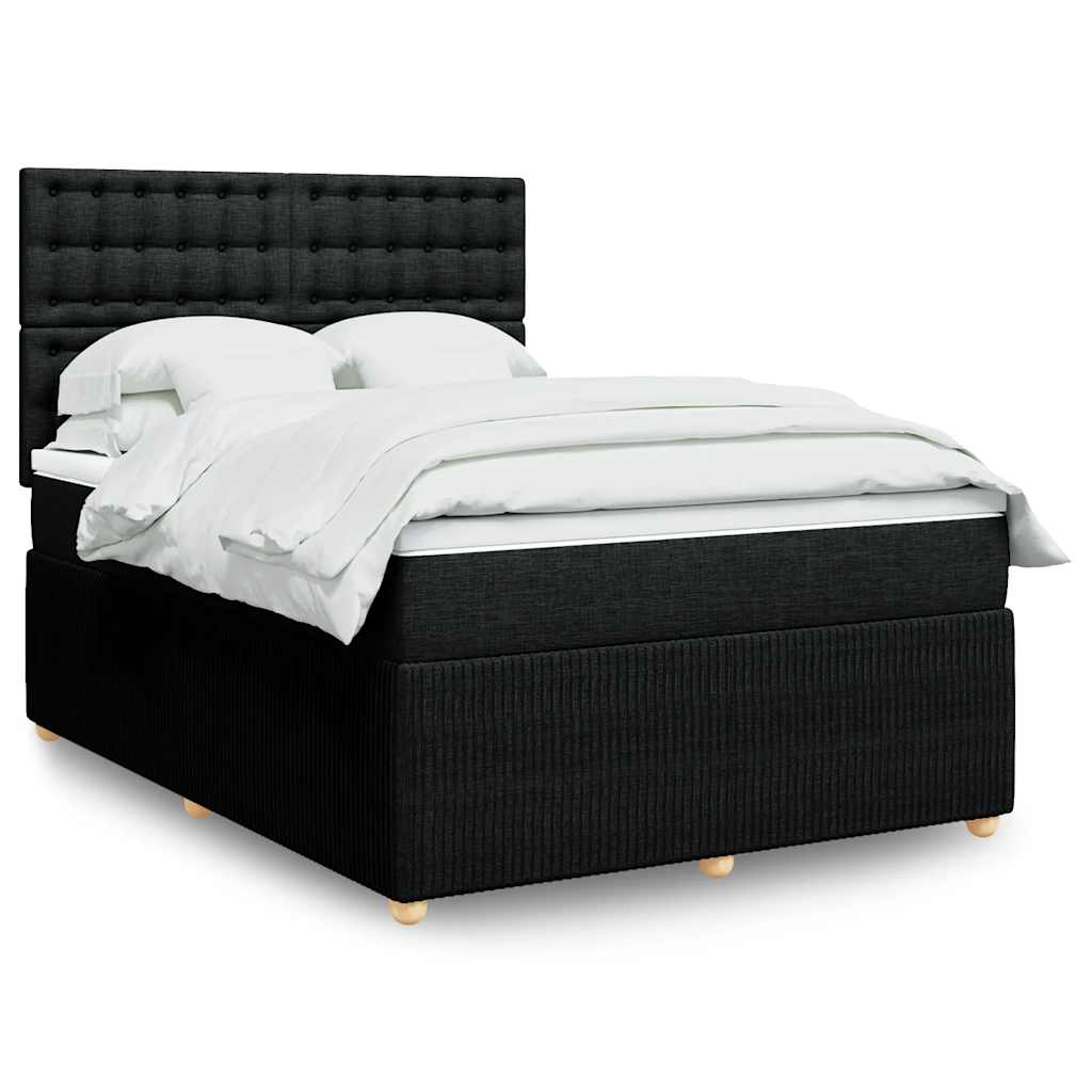 Giroletto a Molle con Materasso Nero 140x190 cm in Tessuto | homemem39