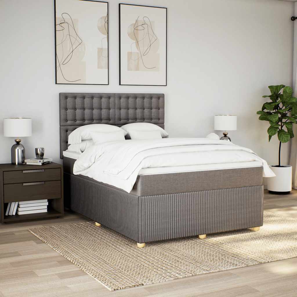 Giroletto a Molle con Materasso Tortora 140x190 cm in Tessuto