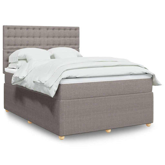 Giroletto a Molle con Materasso Tortora 140x190 cm in Tessuto