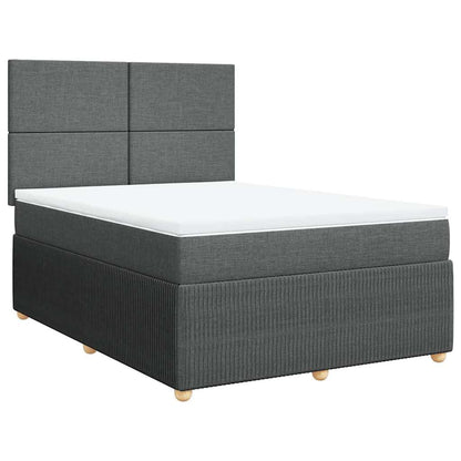 Giroletto a Molle con Materasso Grigio Scuro 140x200cm Tessuto