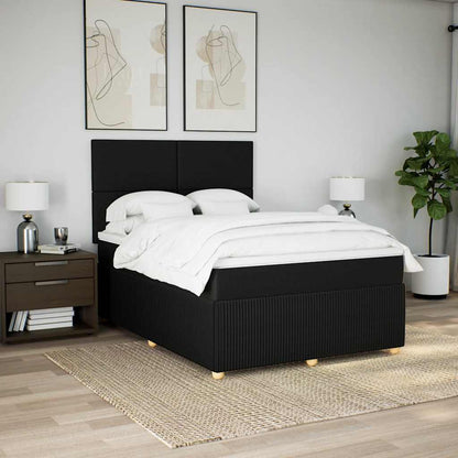 Giroletto a Molle con Materasso Nero 140x200 cm in Tessuto | homemem39