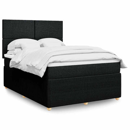 Giroletto a Molle con Materasso Nero 140x200 cm in Tessuto | homemem39