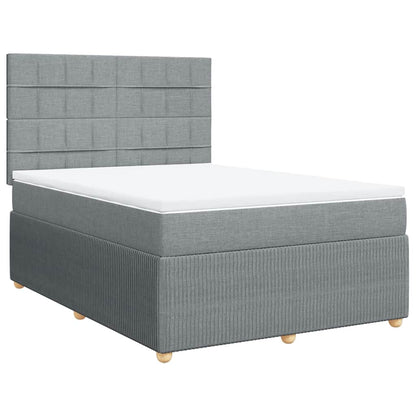 Giroletto a Molle con Materasso Grigio Chiaro 140x200cm Tessuto
