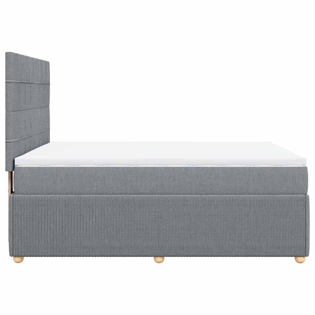 Giroletto a Molle con Materasso Grigio Chiaro 140x200cm Tessuto