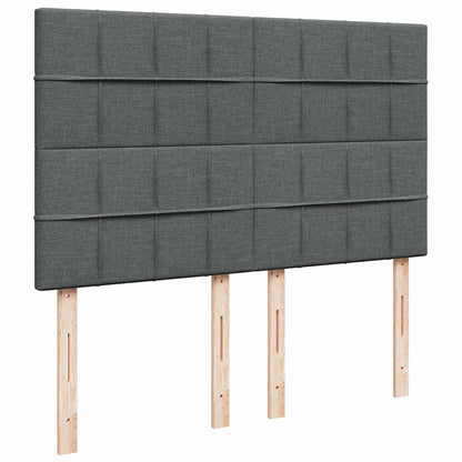 Giroletto a Molle con Materasso Grigio Scuro 140x200cm Tessuto
