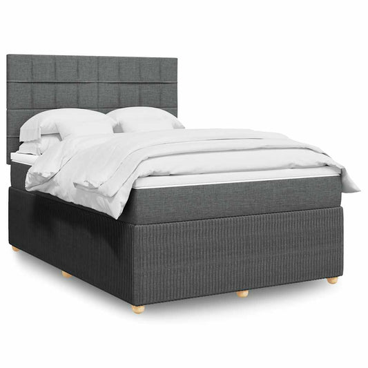 Giroletto a Molle con Materasso Grigio Scuro 140x200cm Tessuto
