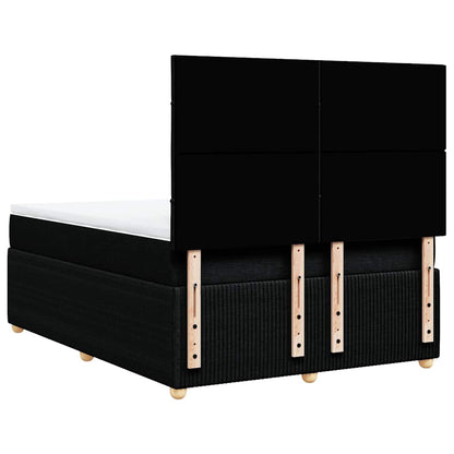 Giroletto a Molle con Materasso Nero 140x200 cm in Tessuto