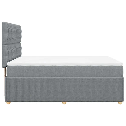 Giroletto a Molle con Materasso Grigio Chiaro 140x200cm Tessuto