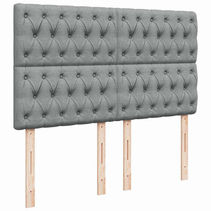 Giroletto a Molle con Materasso Grigio Chiaro 140x200cm Tessuto