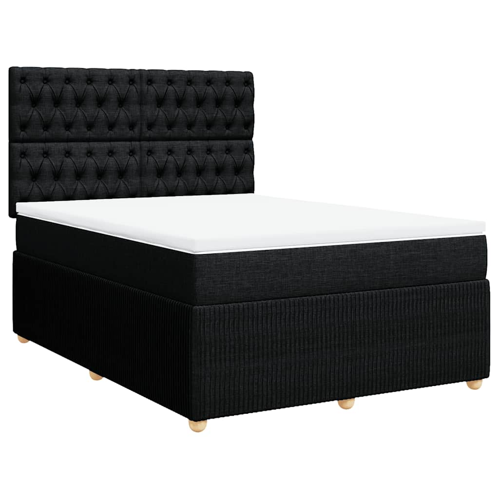 Giroletto a Molle con Materasso Nero 140x200 cm in Tessuto | homemem39