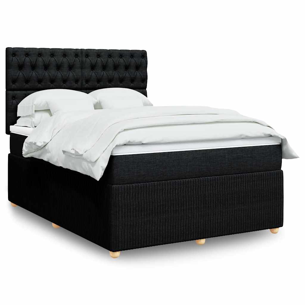 Giroletto a Molle con Materasso Nero 140x200 cm in Tessuto | homemem39