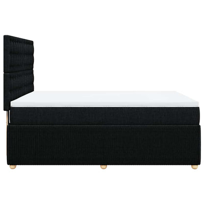 Giroletto a Molle con Materasso Nero 140x200 cm in Tessuto