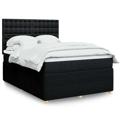 Giroletto a Molle con Materasso Nero 140x200 cm in Tessuto