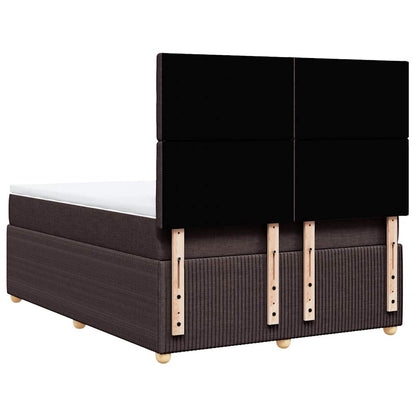 Giroletto a Molle con Materasso Marrone Scuro 140x200cm Tessuto | homemem39