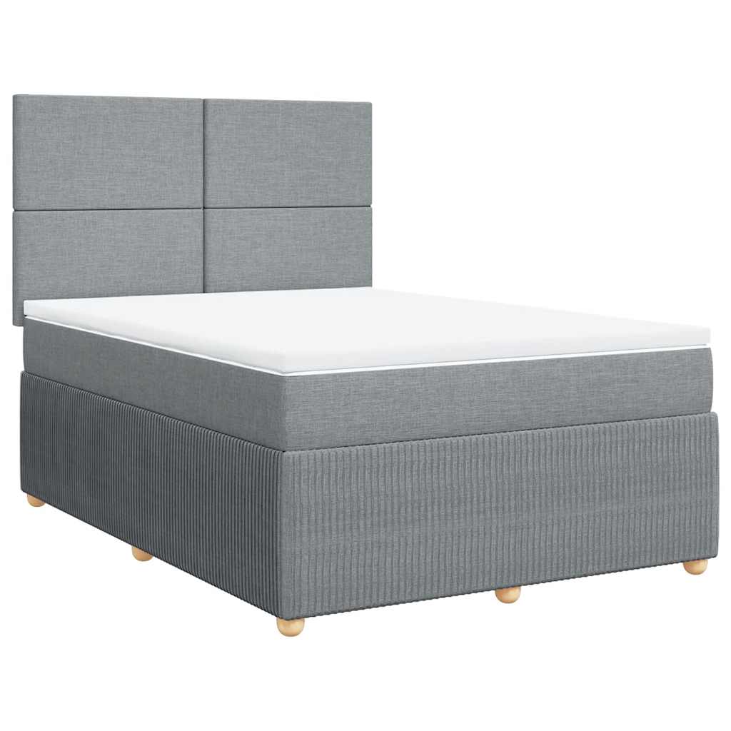Giroletto a Molle con Materasso Grigio Chiaro 160x200cm Tessuto | homemem39