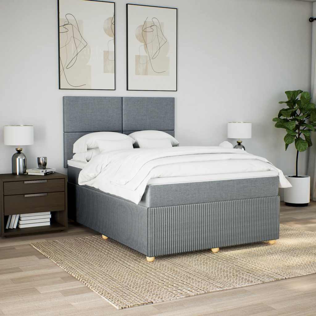 Giroletto a Molle con Materasso Grigio Chiaro 160x200cm Tessuto | homemem39
