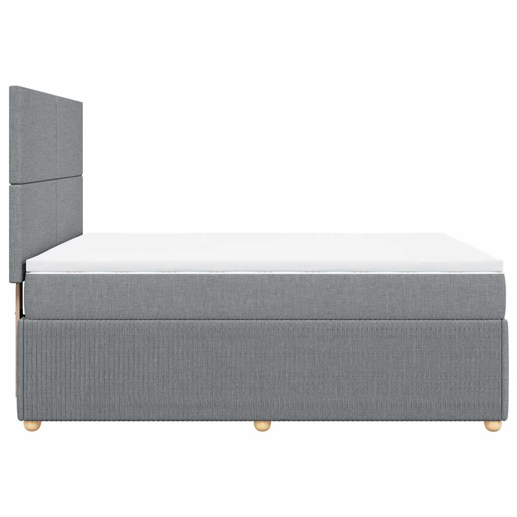 Giroletto a Molle con Materasso Grigio Chiaro 160x200cm Tessuto | homemem39