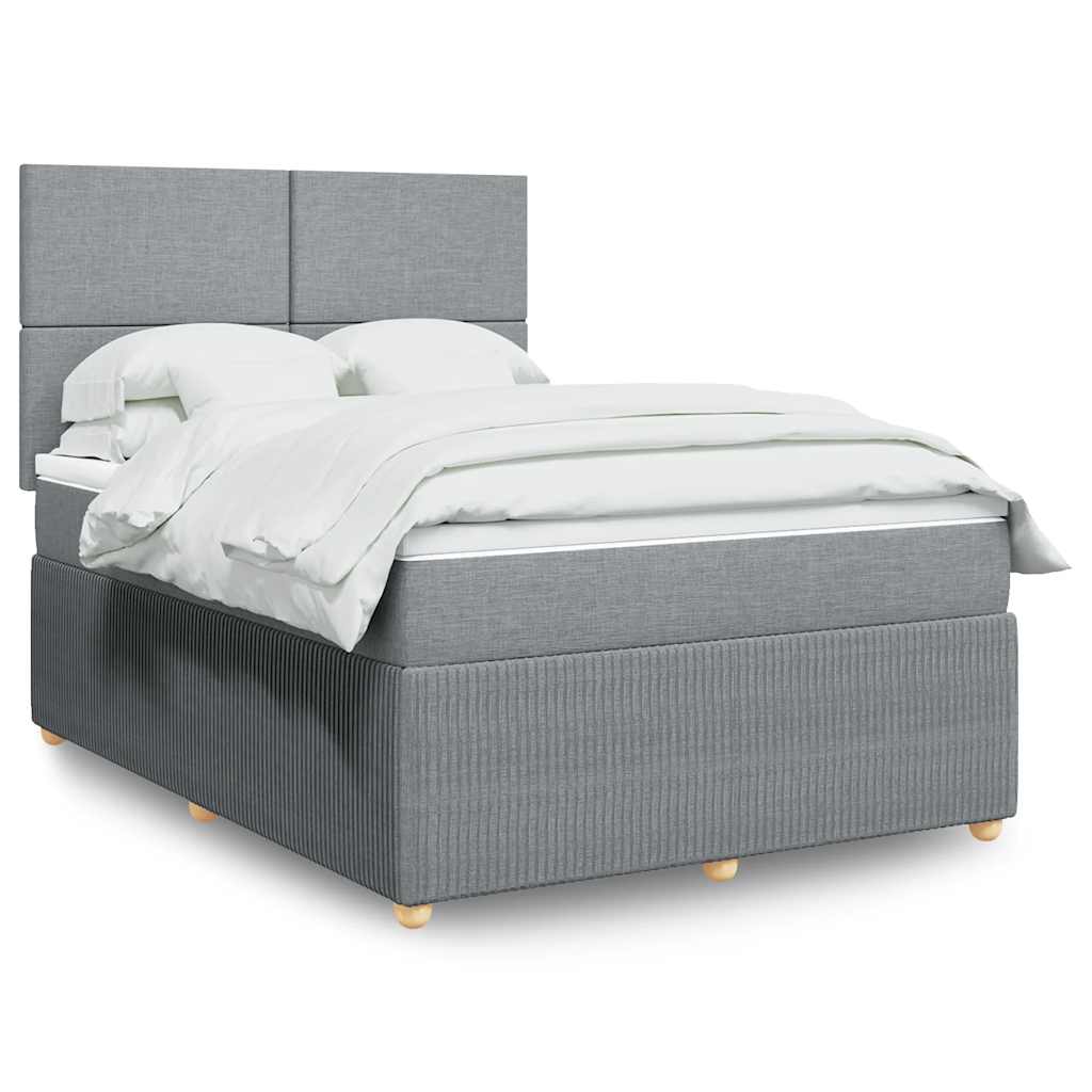 Giroletto a Molle con Materasso Grigio Chiaro 160x200cm Tessuto | homemem39