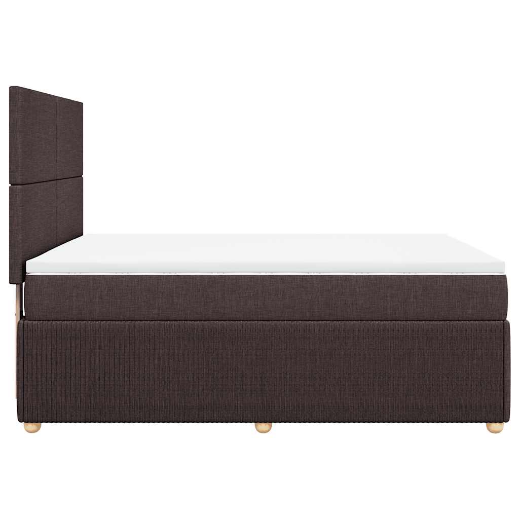 Giroletto a Molle con Materasso Marrone Scuro 160x200cm Tessuto | homemem39