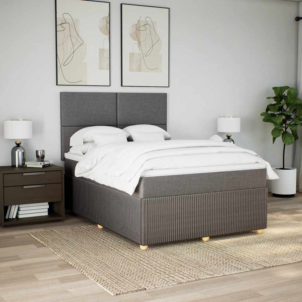 Giroletto a Molle con Materasso Tortora 160x200 cm in Tessuto