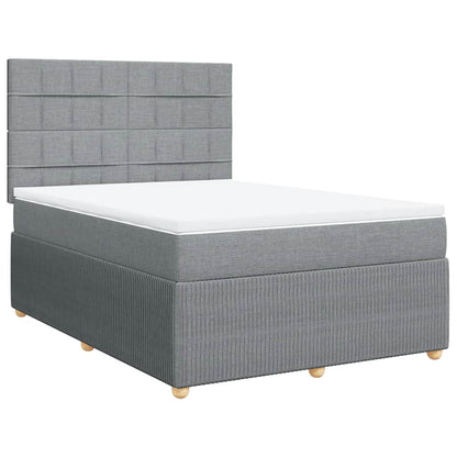 Giroletto a Molle con Materasso Grigio Chiaro 160x200cm Tessuto