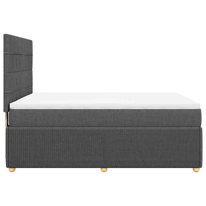 Giroletto a Molle con Materasso Grigio Scuro 160x200 cm Tessuto