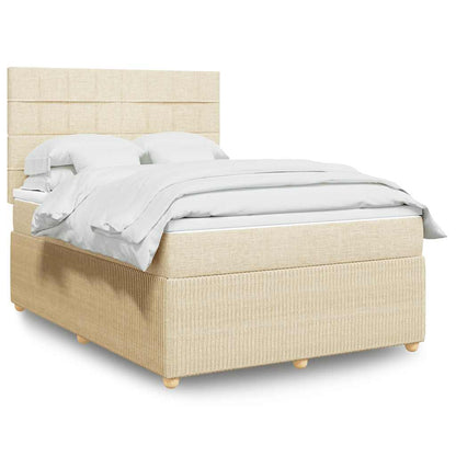 Giroletto a Molle con Materasso Crema 160x200 cm in Tessuto | homemem39