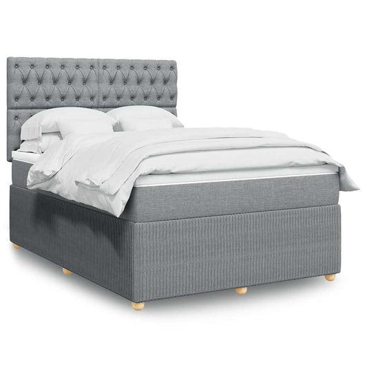 Giroletto a Molle con Materasso Grigio Chiaro 160x200cm Tessuto