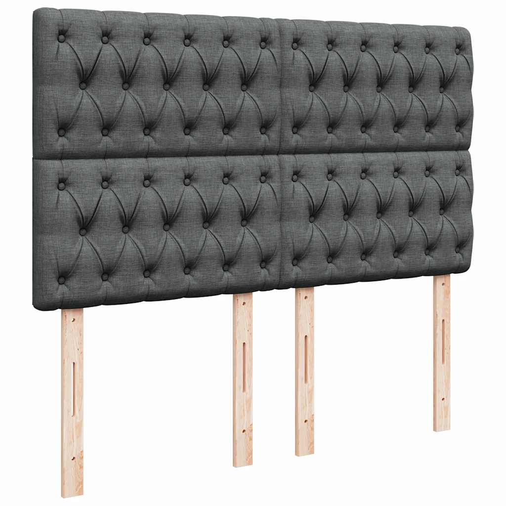 Giroletto a Molle con Materasso Grigio Scuro 160x200 cm Tessuto | homemem39