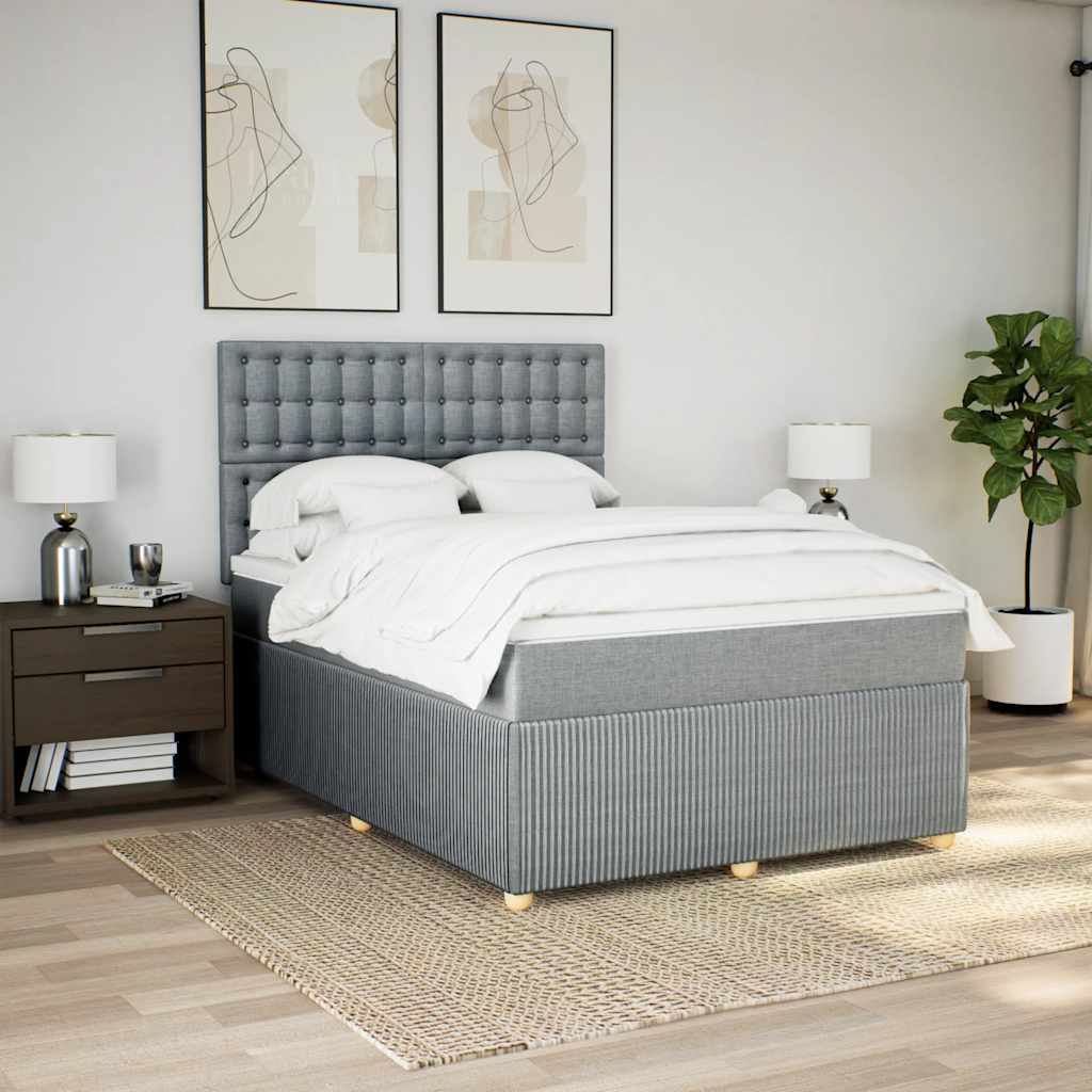 Giroletto a Molle con Materasso Grigio Chiaro 160x200cm Tessuto | homemem39