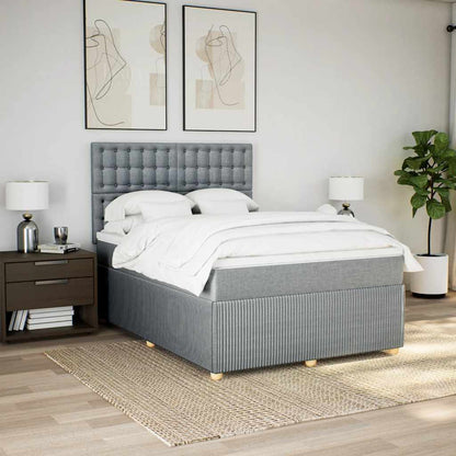 Giroletto a Molle con Materasso Grigio Chiaro 160x200cm Tessuto | homemem39