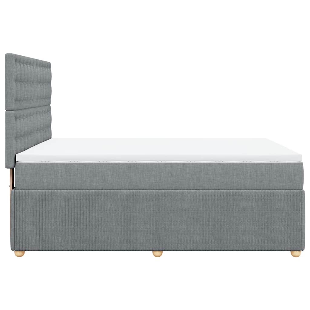 Giroletto a Molle con Materasso Grigio Chiaro 160x200cm Tessuto | homemem39