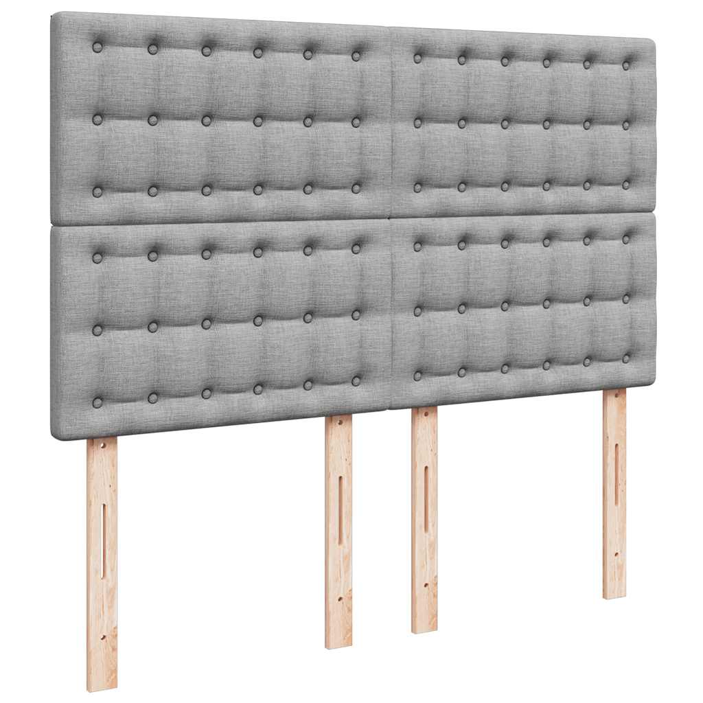 Giroletto a Molle con Materasso Grigio Chiaro 160x200cm Tessuto | homemem39