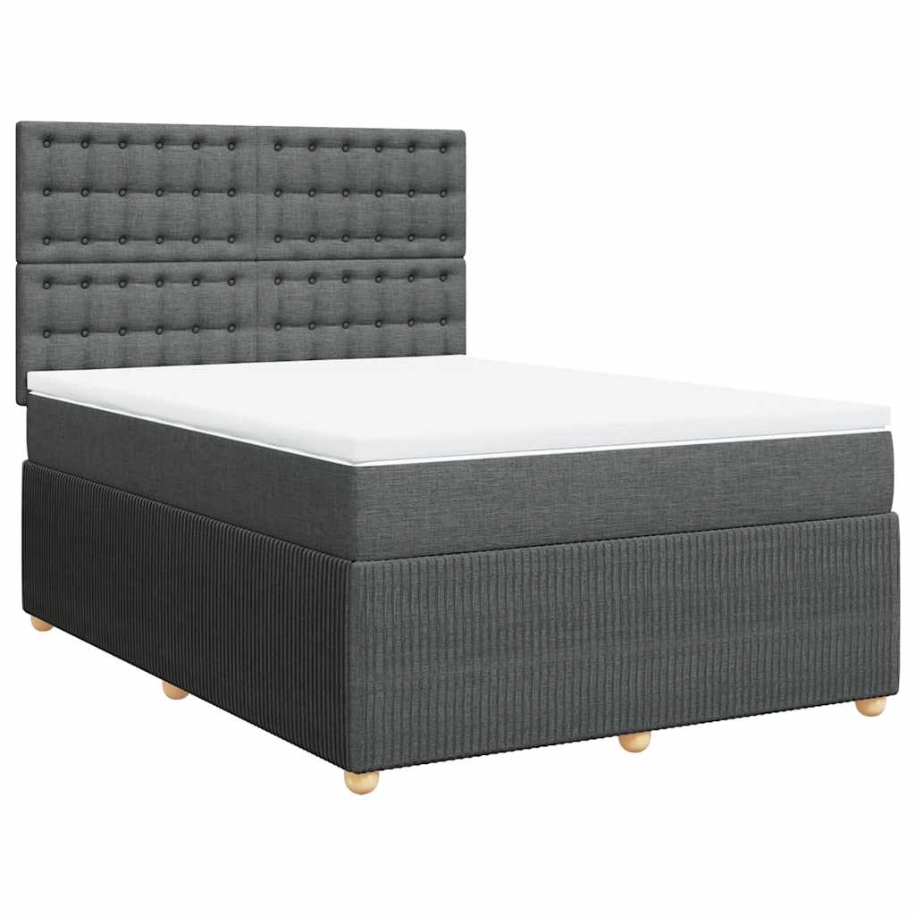 Giroletto a Molle con Materasso Grigio Scuro 160x200 cm Tessuto | homemem39