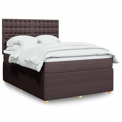 Giroletto a Molle con Materasso Marrone Scuro 160x200cm Tessuto | homemem39