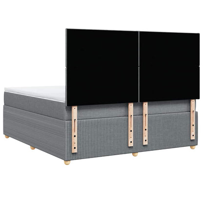 Giroletto a Molle con Materasso Grigio Chiaro180x200 cm Tessuto - homemem39