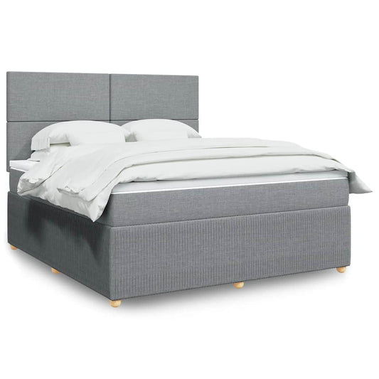 Giroletto a Molle con Materasso Grigio Chiaro180x200 cm Tessuto