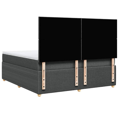 Giroletto a Molle con Materasso Grigio Scuro 180x200 cm Tessuto - homemem39