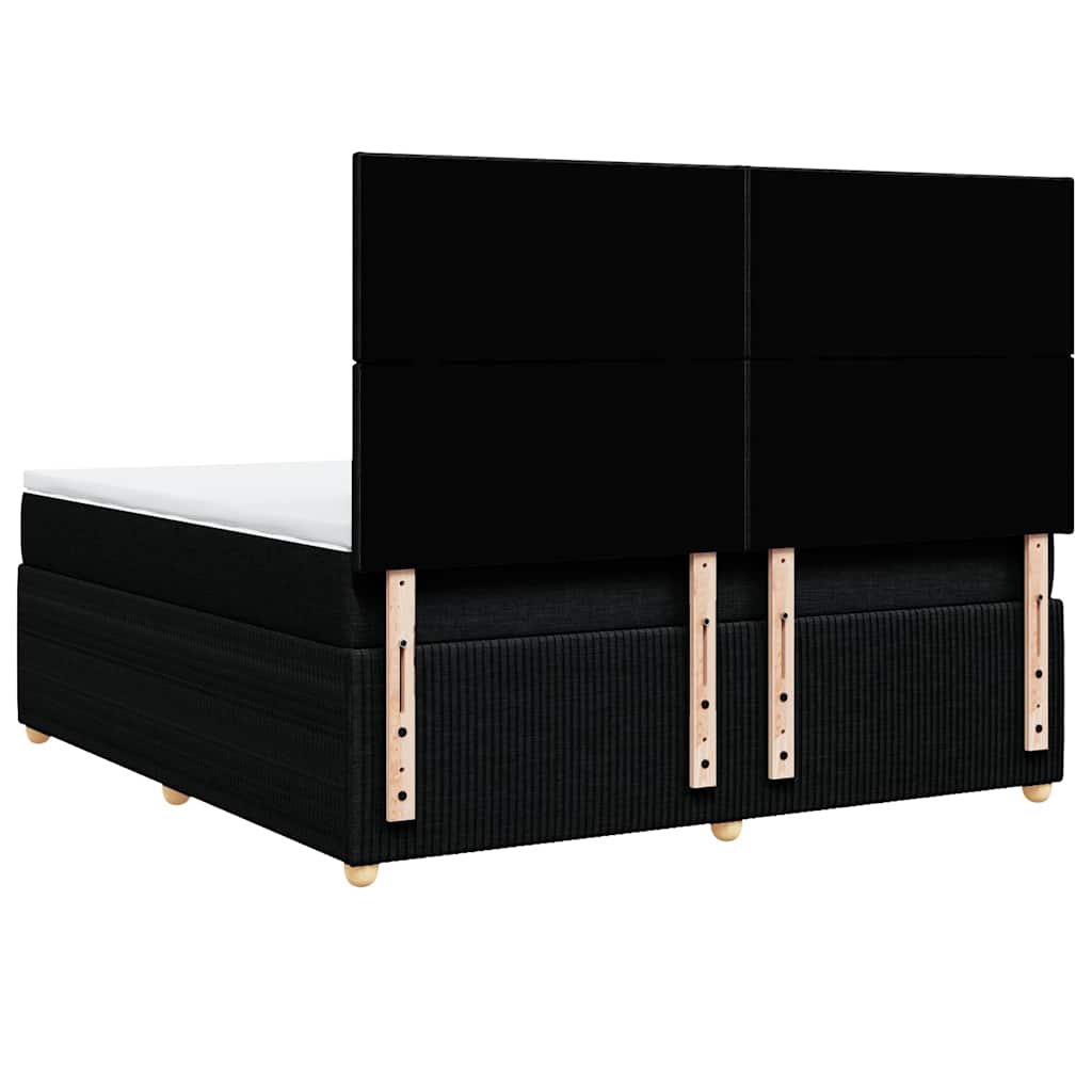 Giroletto a Molle con Materasso Nero 180x200 cm in Tessuto - homemem39