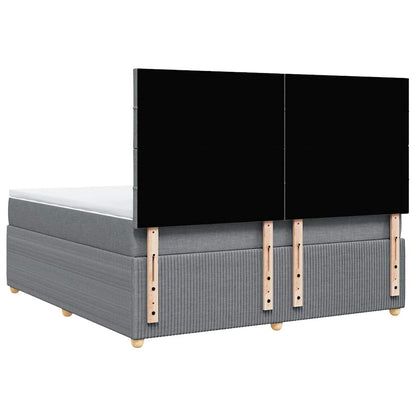 Giroletto a Molle con Materasso Grigio Chiaro180x200 cm Tessuto