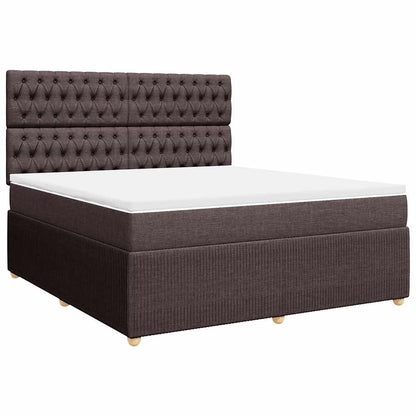 Giroletto a Molle con Materasso Marrone Scuro 180x200cm Tessuto | homemem39