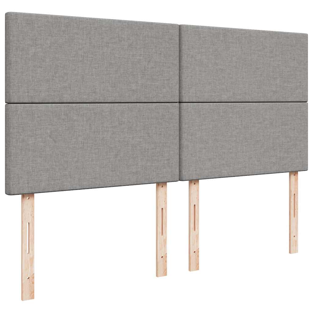 Giroletto a Molle con Materasso Grigio Chiaro 200x200cm Tessuto - homemem39