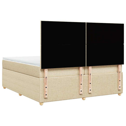 Giroletto a Molle con Materasso Crema 200x200 cm in Tessuto