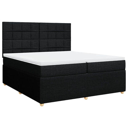 Giroletto a Molle con Materasso Nero 200x200 cm in Tessuto