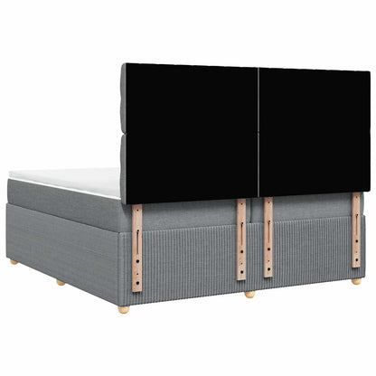 Giroletto a Molle con Materasso Grigio Chiaro 200x200cm Tessuto - homemem39