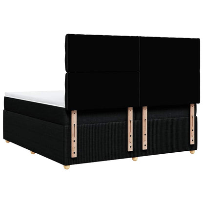 Giroletto a Molle con Materasso Nero 200x200 cm in Tessuto